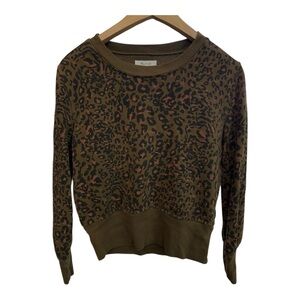 Madewell Leopard Print Crew Neck Sweater - Brown and Black